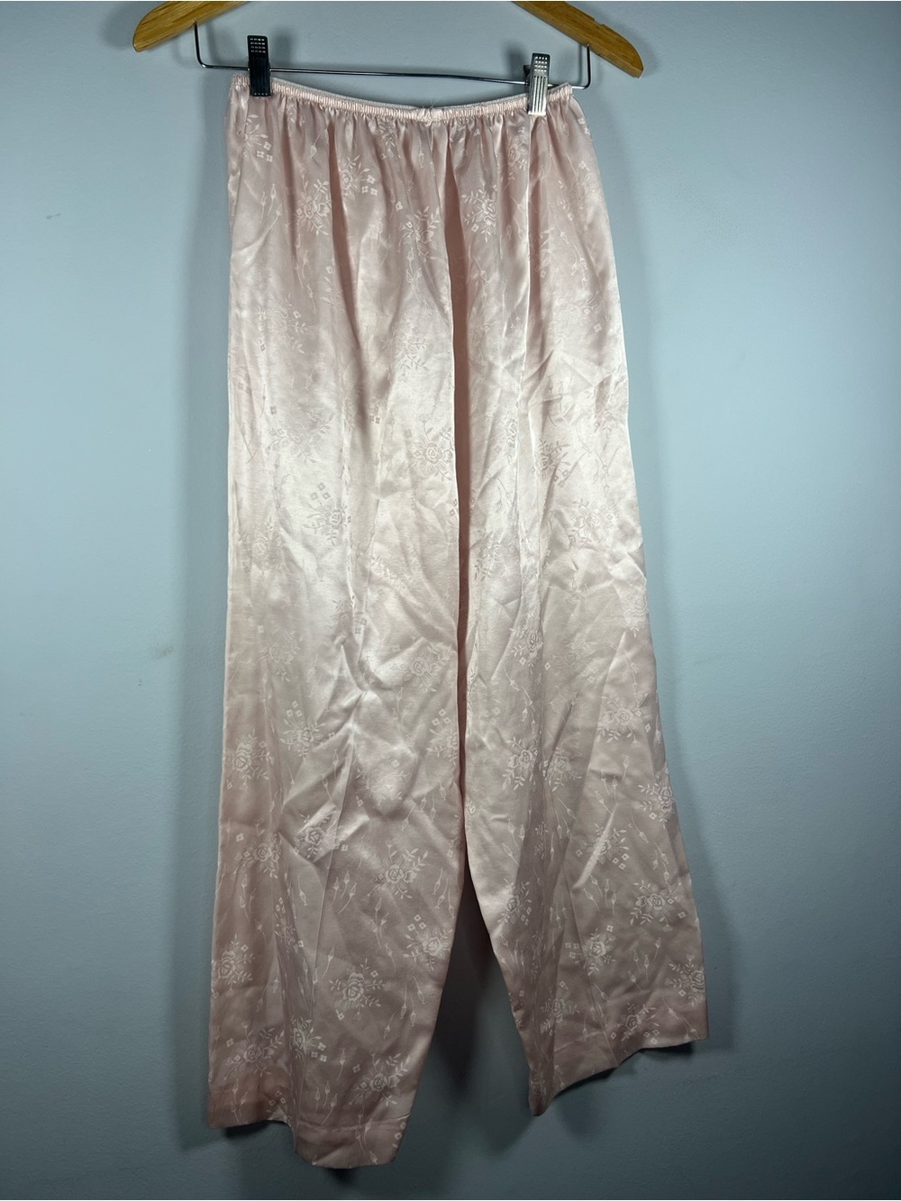 Vintage 80s Christian Dior Light Pink Lace Floral Pajama Set Medium - Picture 6 of 15